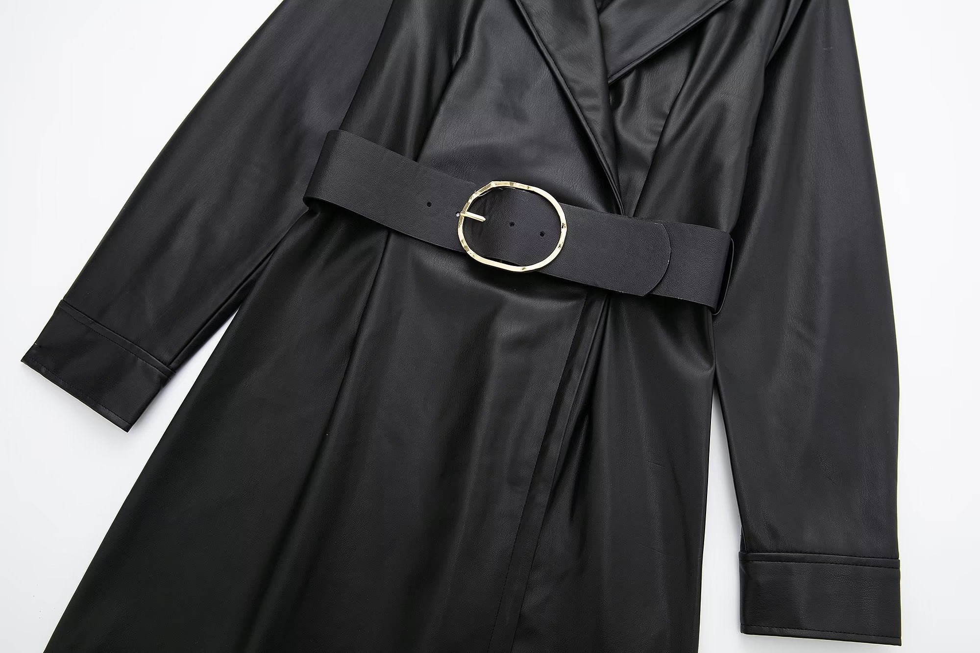 Winter Women Faux Leather Blazer Dress Women