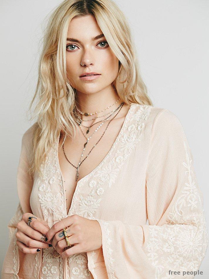 Women Spring and Autumn Vacation Elegant and Exquisite Embroidered High and Low hem Horn Sleeve Dress