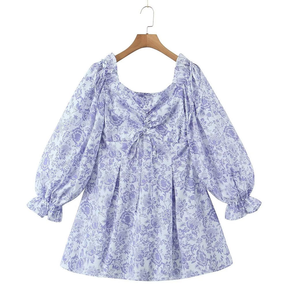 Large Swing Dress Spring Floral Waist Seal Dress