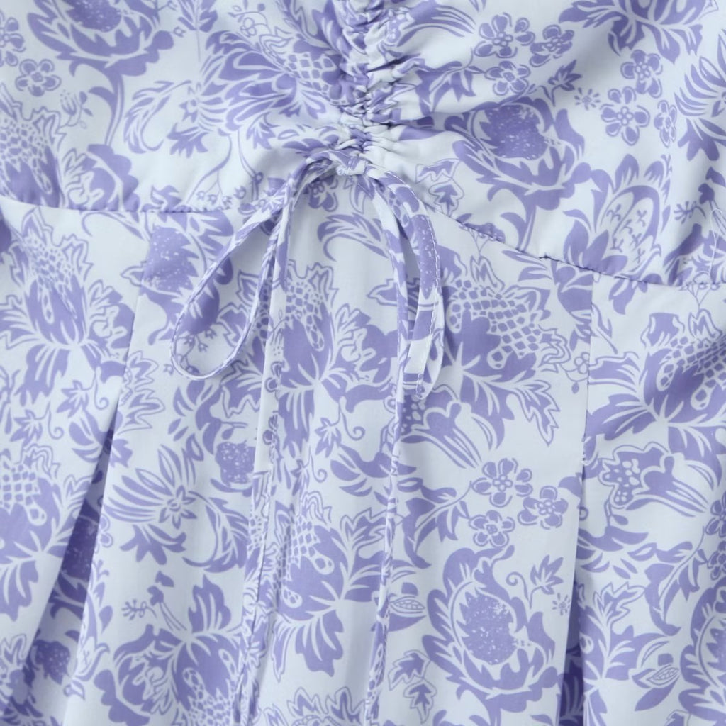 Large Swing Dress Spring Floral Waist Seal Dress