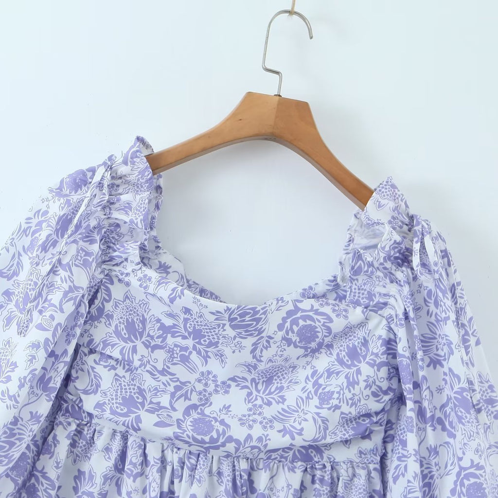 Large Swing Dress Spring Floral Waist Seal Dress