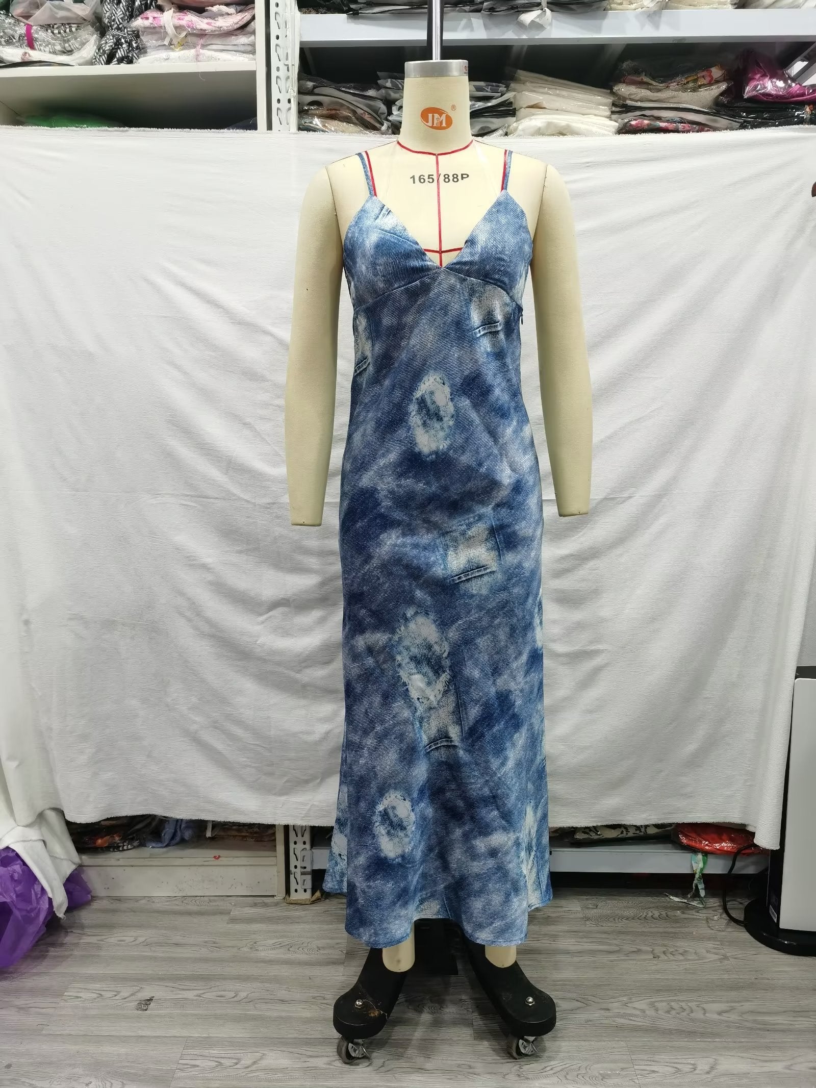 Women Clothing French Denim Printing Underwear Dress