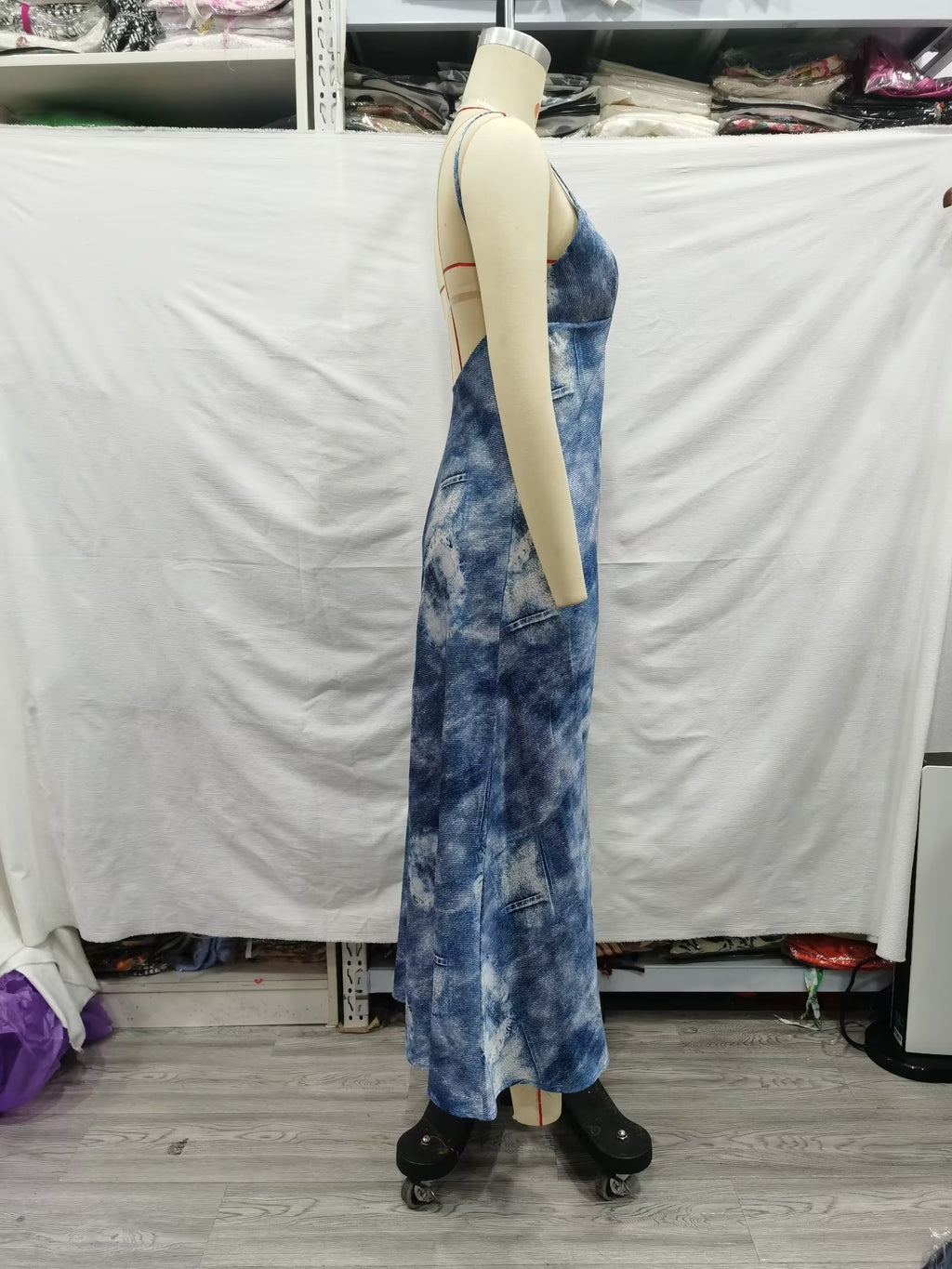 Women Clothing French Denim Printing Underwear Dress