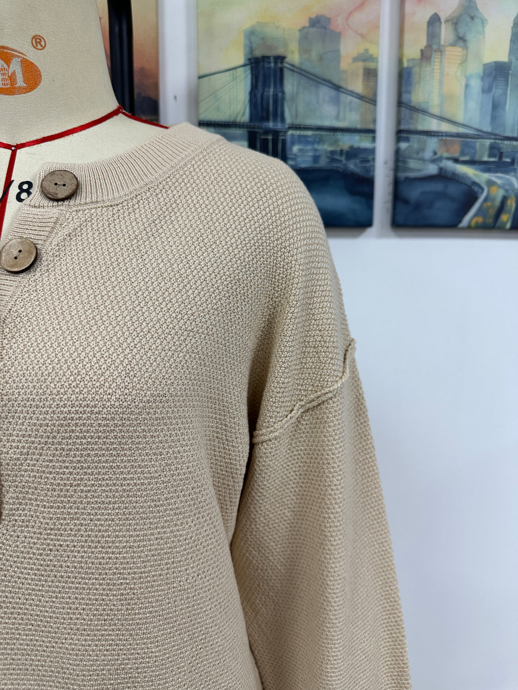 Robe en maille à boutons automne hiver pour femme, pull de bureau pour femme