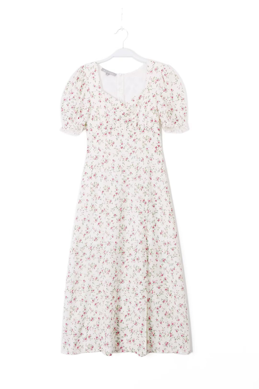 French Elegant Slim Fit High Waist Slit Sexy Print Square Collar Dress Summer Midi Dress