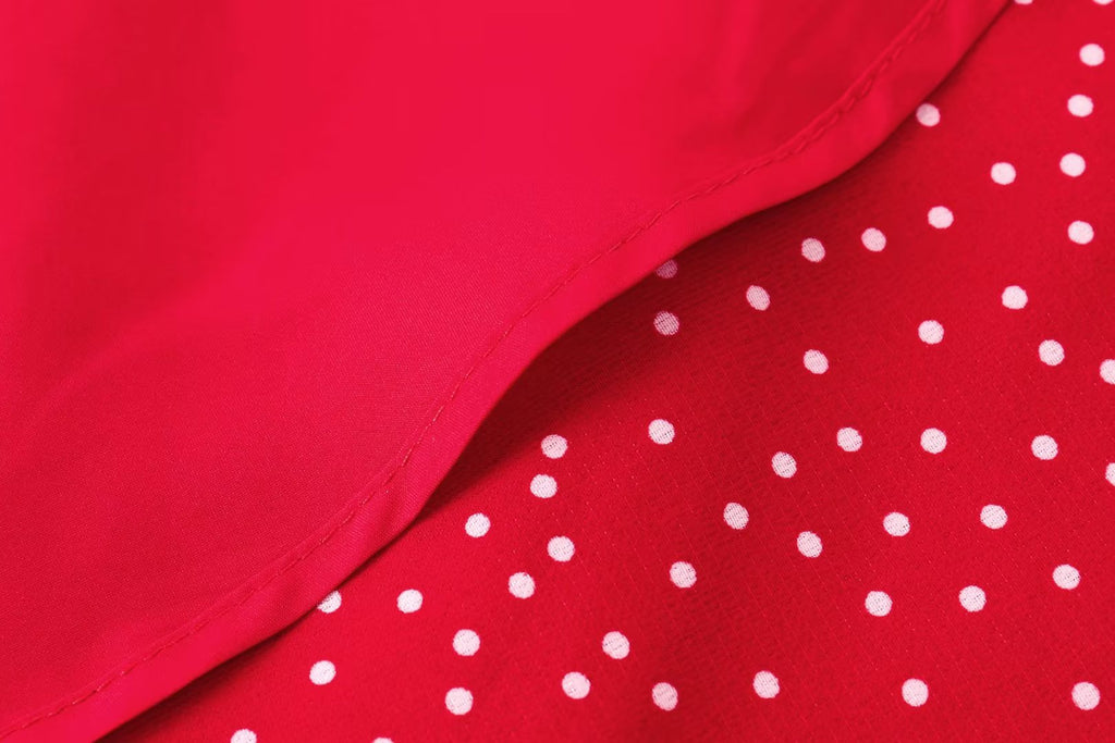 V neck Short Sleeved A line Dress Sexy Side Split Mid Length Polka Dot Dress Summer Trendy Women Clothing