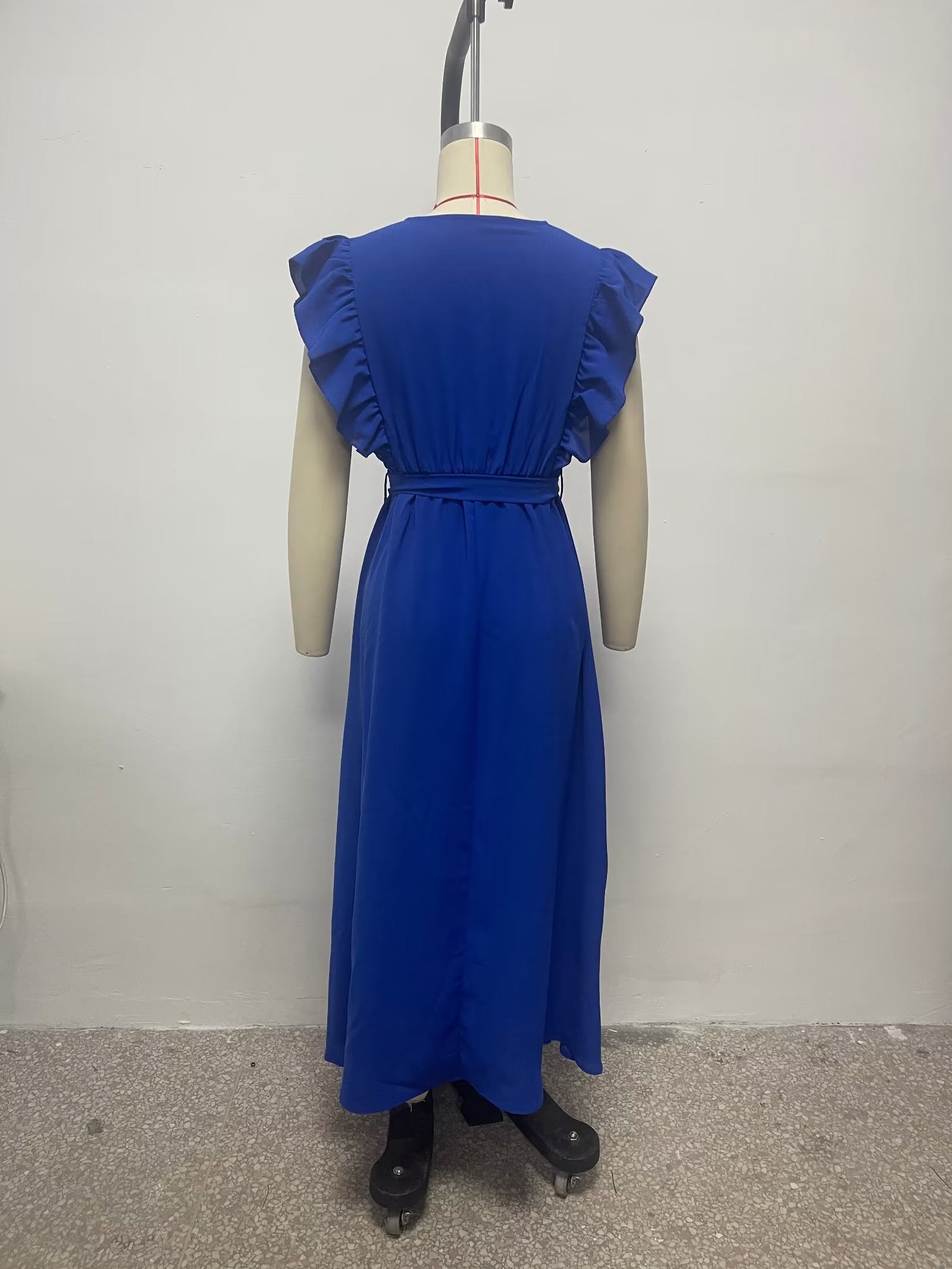 Summer Women Clothing French Sexy Backless V neck Sleeveless Waist Slimming Dress