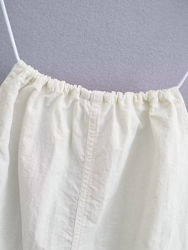 Robe courte blanche sexy dos nu en nylon pour femme, collection été femme