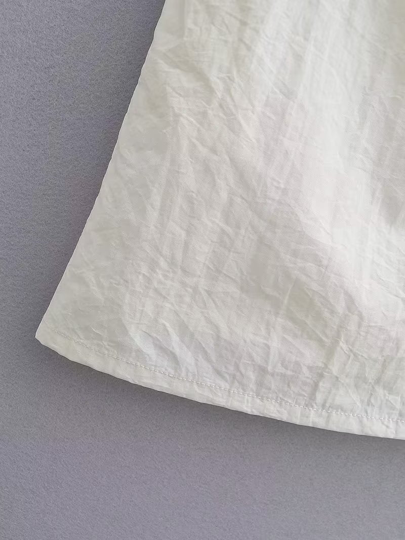 Robe courte blanche sexy dos nu en nylon pour femme, collection été femme