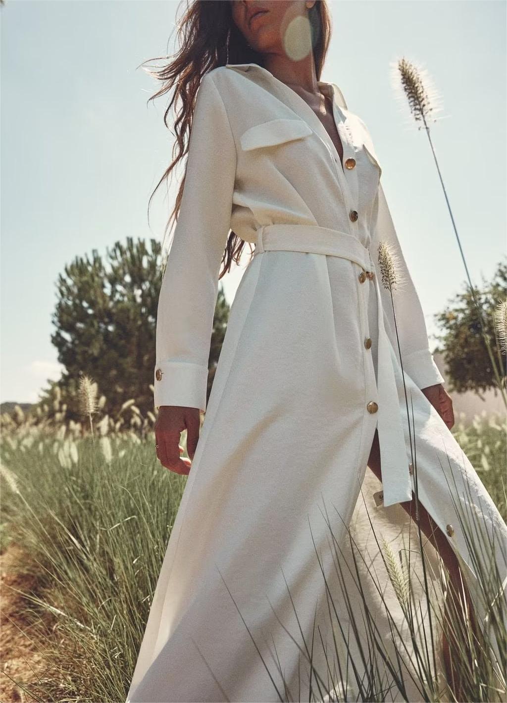 Popular Sexy Collared Long Sleeve Dress