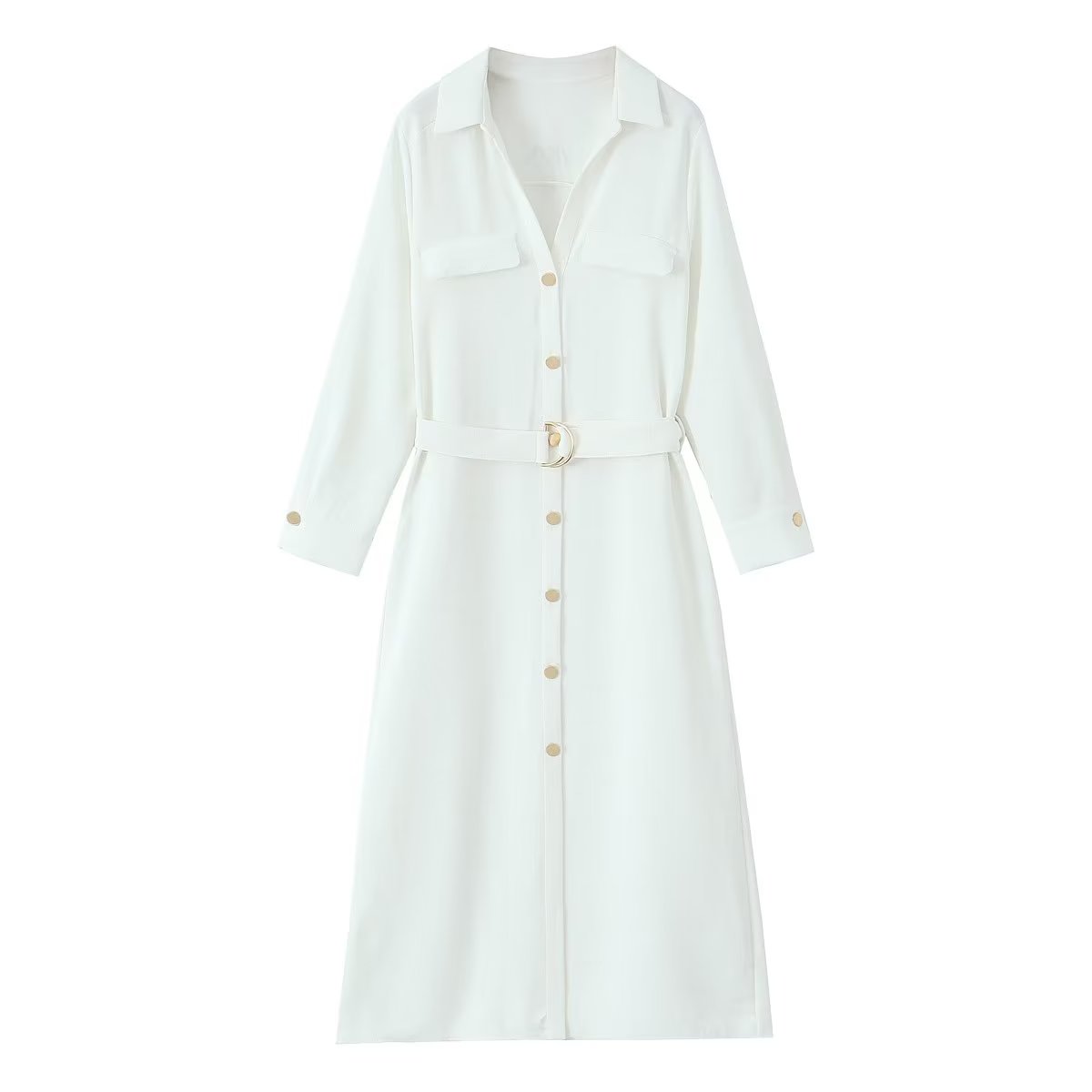 Popular Sexy Collared Long Sleeve Dress