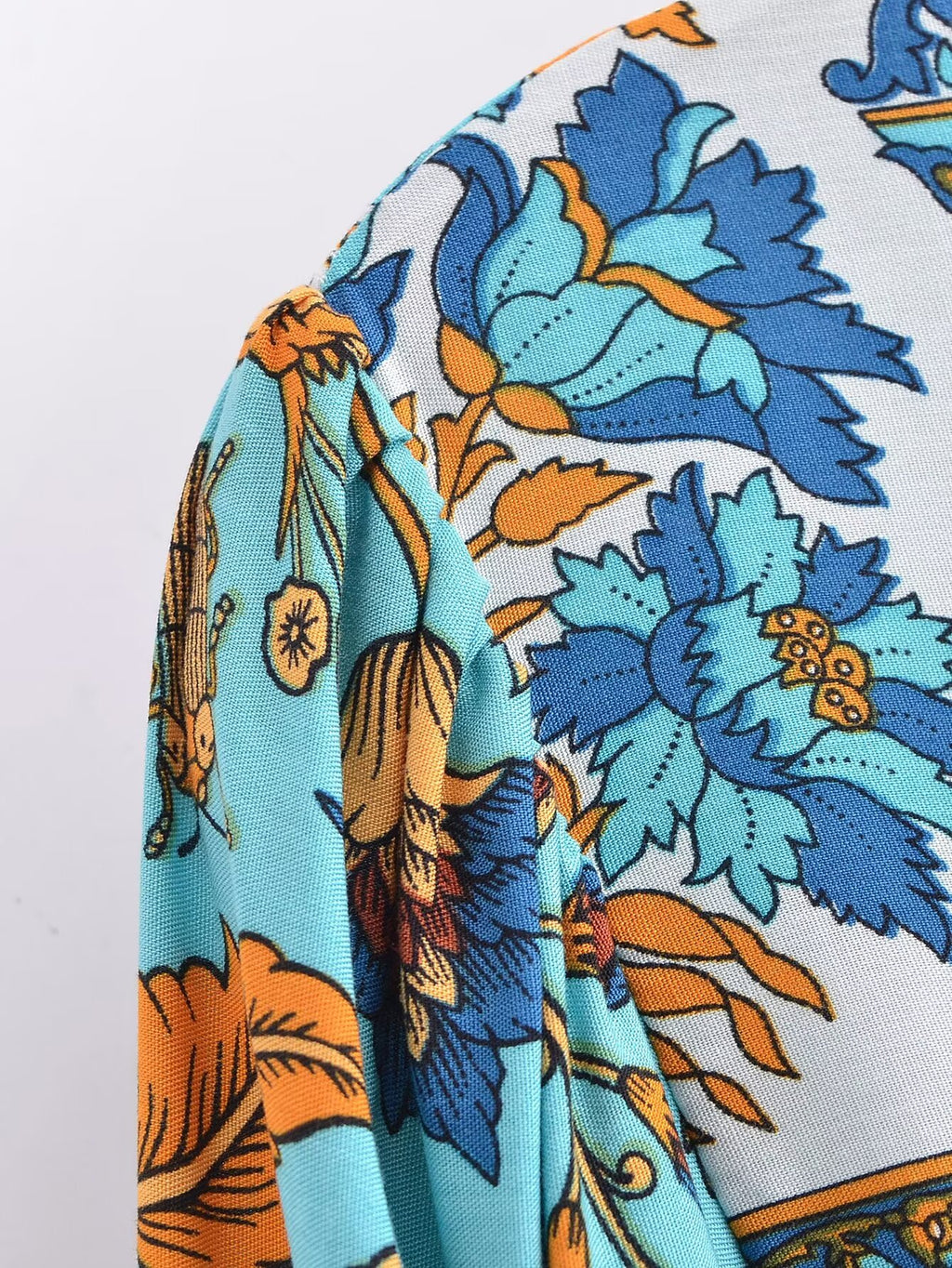 Winter Graceful Fashionable round Neck Long Sleeve Belt Printed Shirt Dress for Women