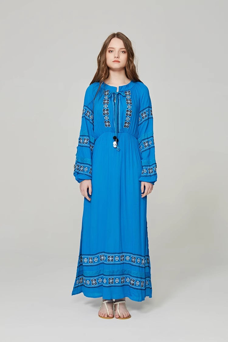 Vestido decorativo con bola hueca bordada romántica de temperamento