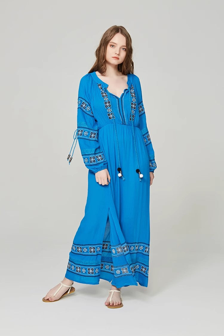 Vestido decorativo con bola hueca bordada romántica de temperamento