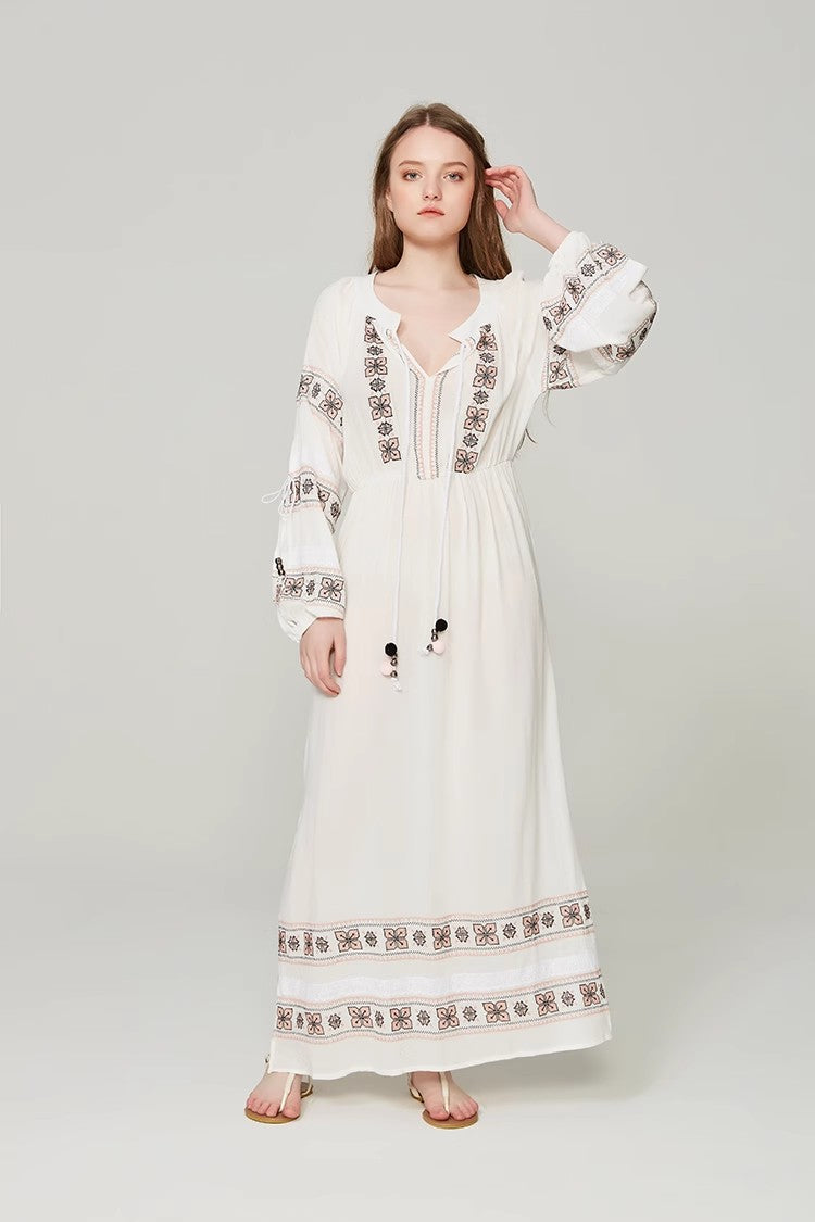 Vestido decorativo con bola hueca bordada romántica de temperamento