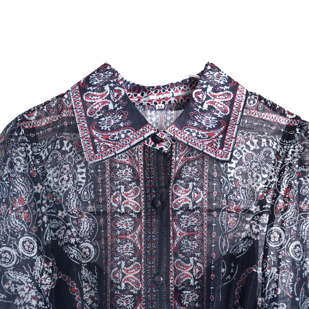 Conjunto de dos piezas largo con solapa y botonadura sencilla para mujer con vestido estampado de posicionamiento