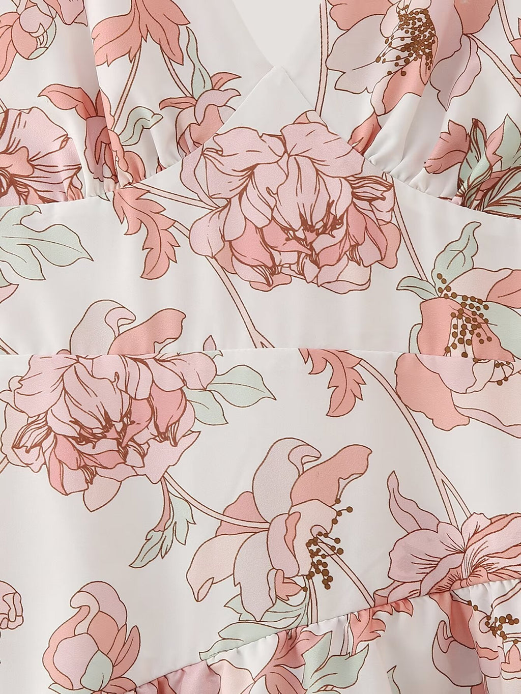 Robe d'été imprimée asymétrique à volants pour femme