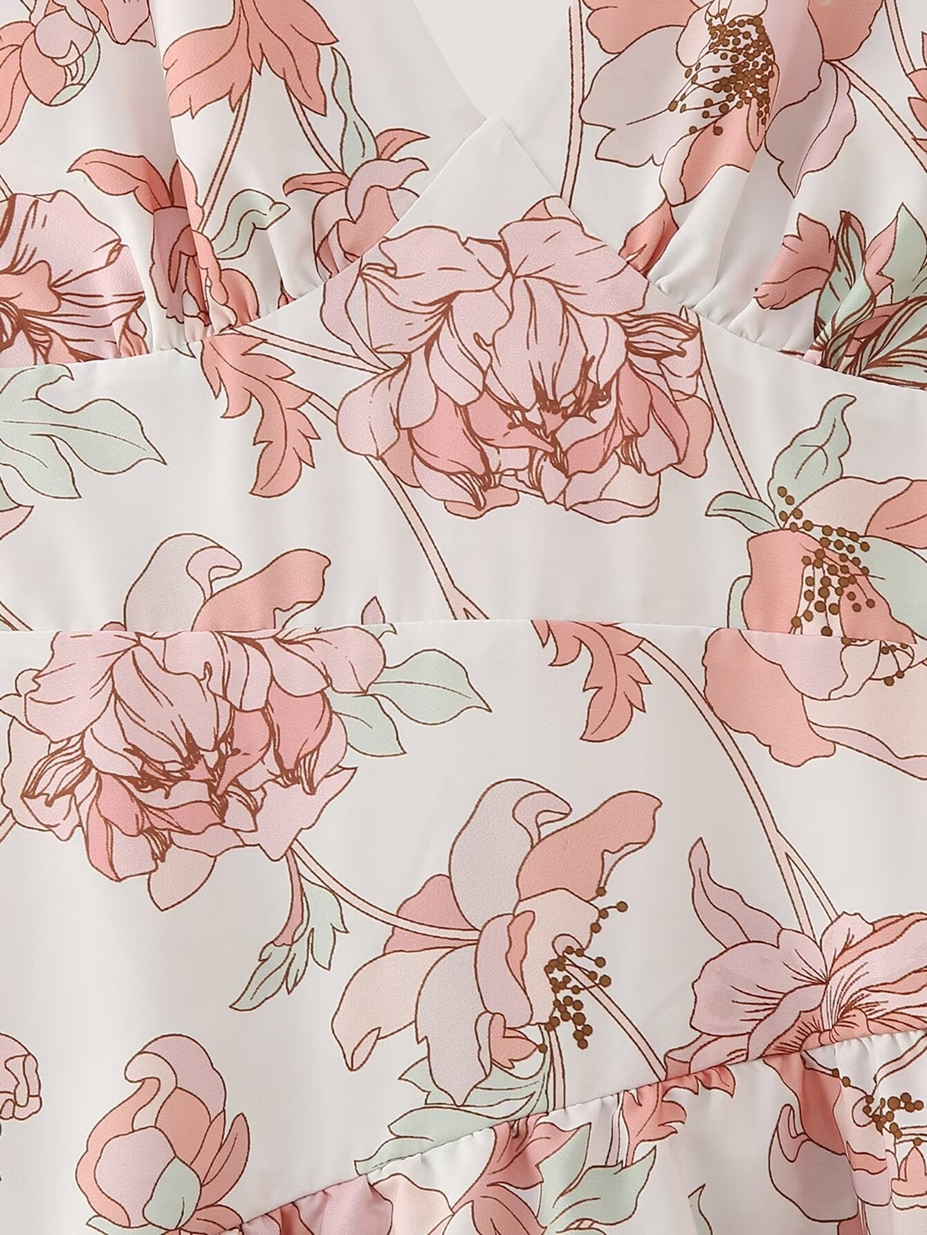 Robe d'été imprimée asymétrique à volants pour femme