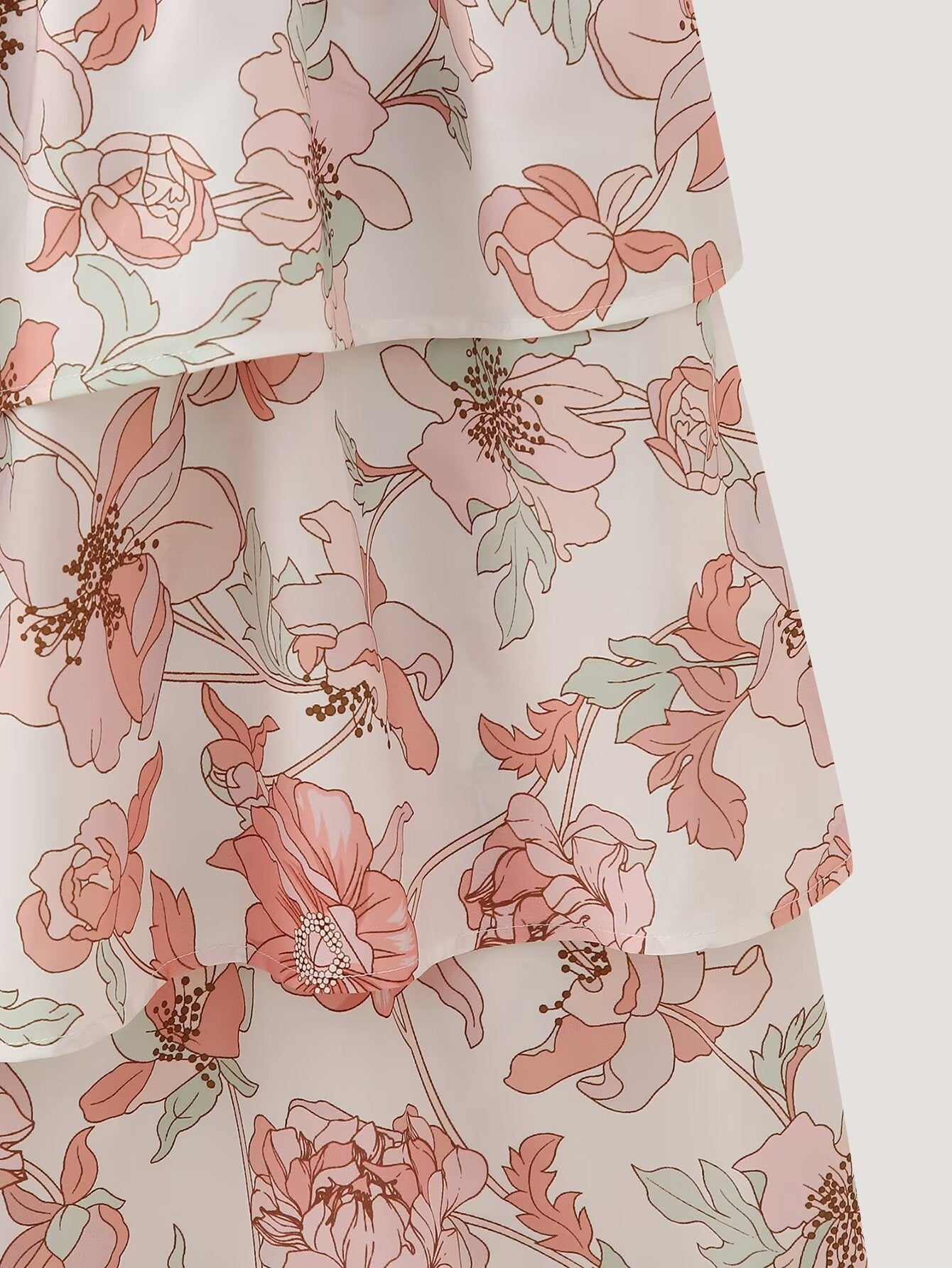 Robe d'été imprimée asymétrique à volants pour femme