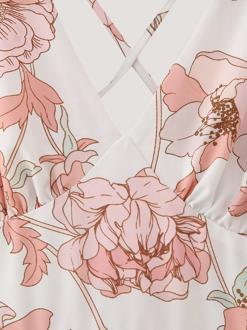 Robe d'été imprimée asymétrique à volants pour femme