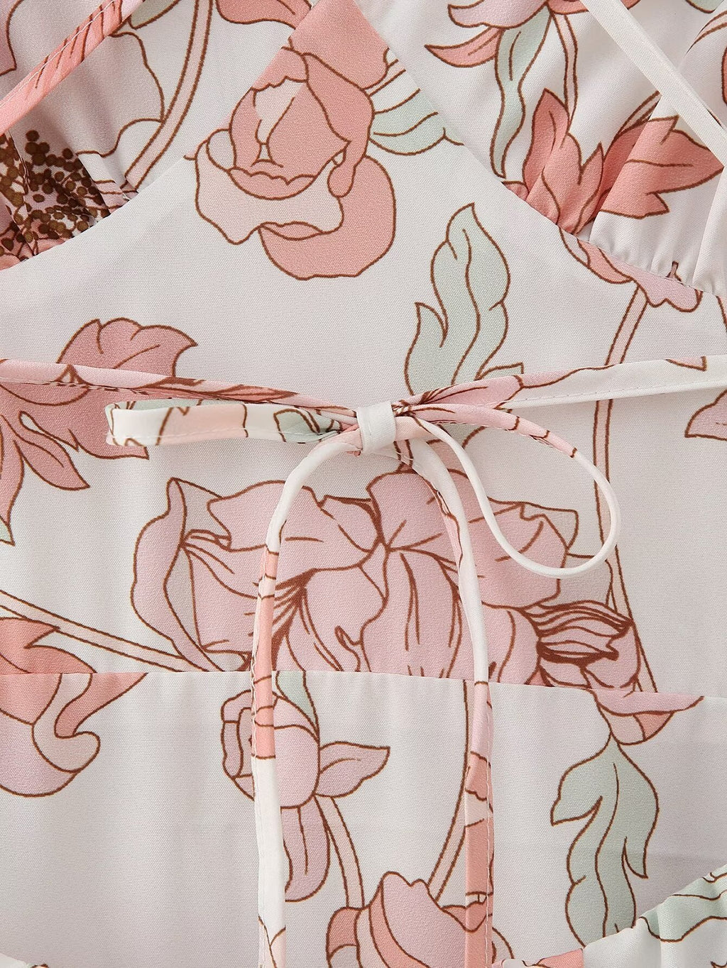 Robe d'été imprimée asymétrique à volants pour femme