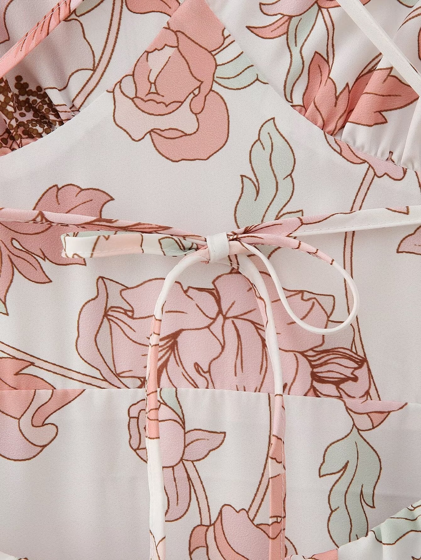 Robe d'été imprimée asymétrique à volants pour femme