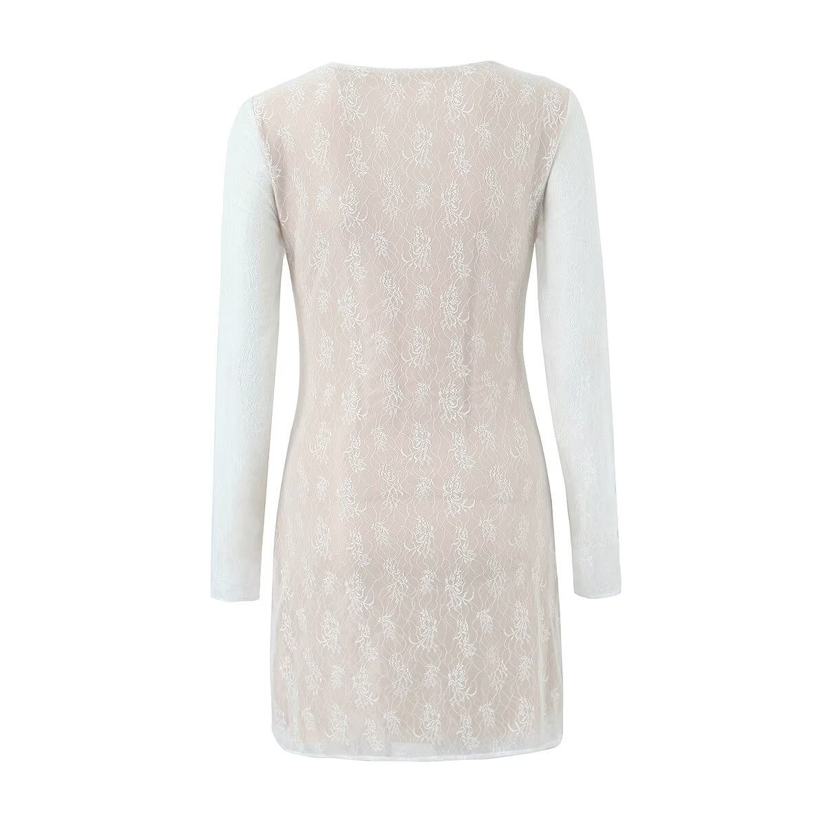 Sexy V neck Long Sleeve Lace Dress Spring Slim Fit Slimming Sheath Sexy