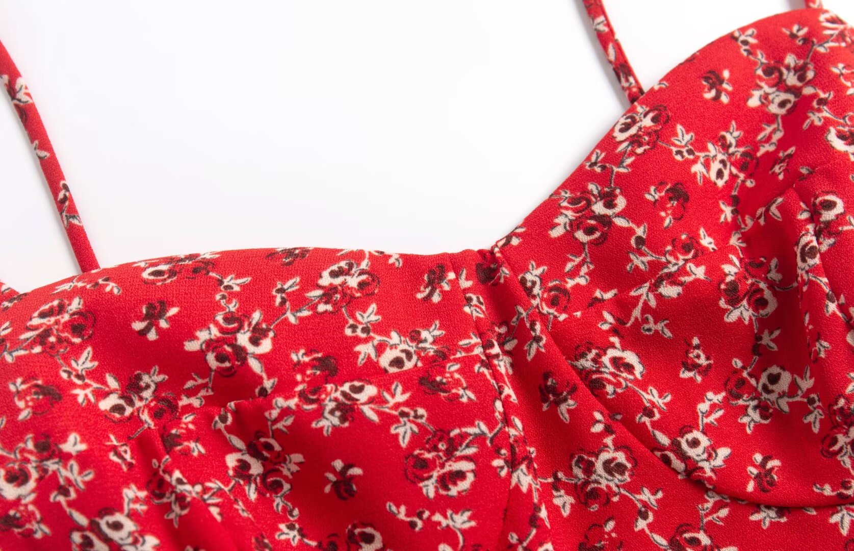 Summer Seaside Holiday Suspender Dress Dress Women Fresh Sweet Floral Slim Fit Cinched Mid Length Dress