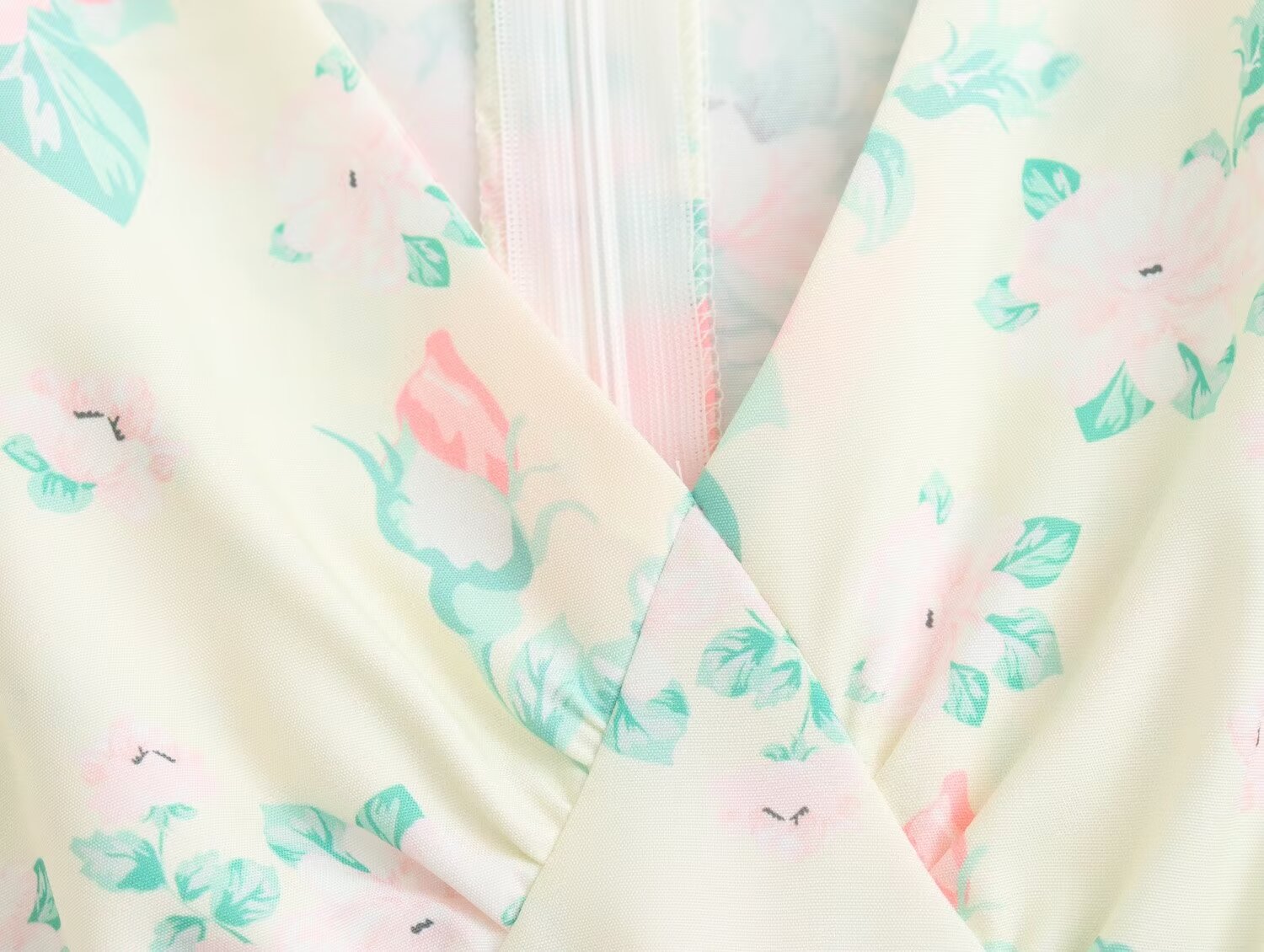 Robe imprimée à col V, manches courtes et taille haute pour femme, collection printemps