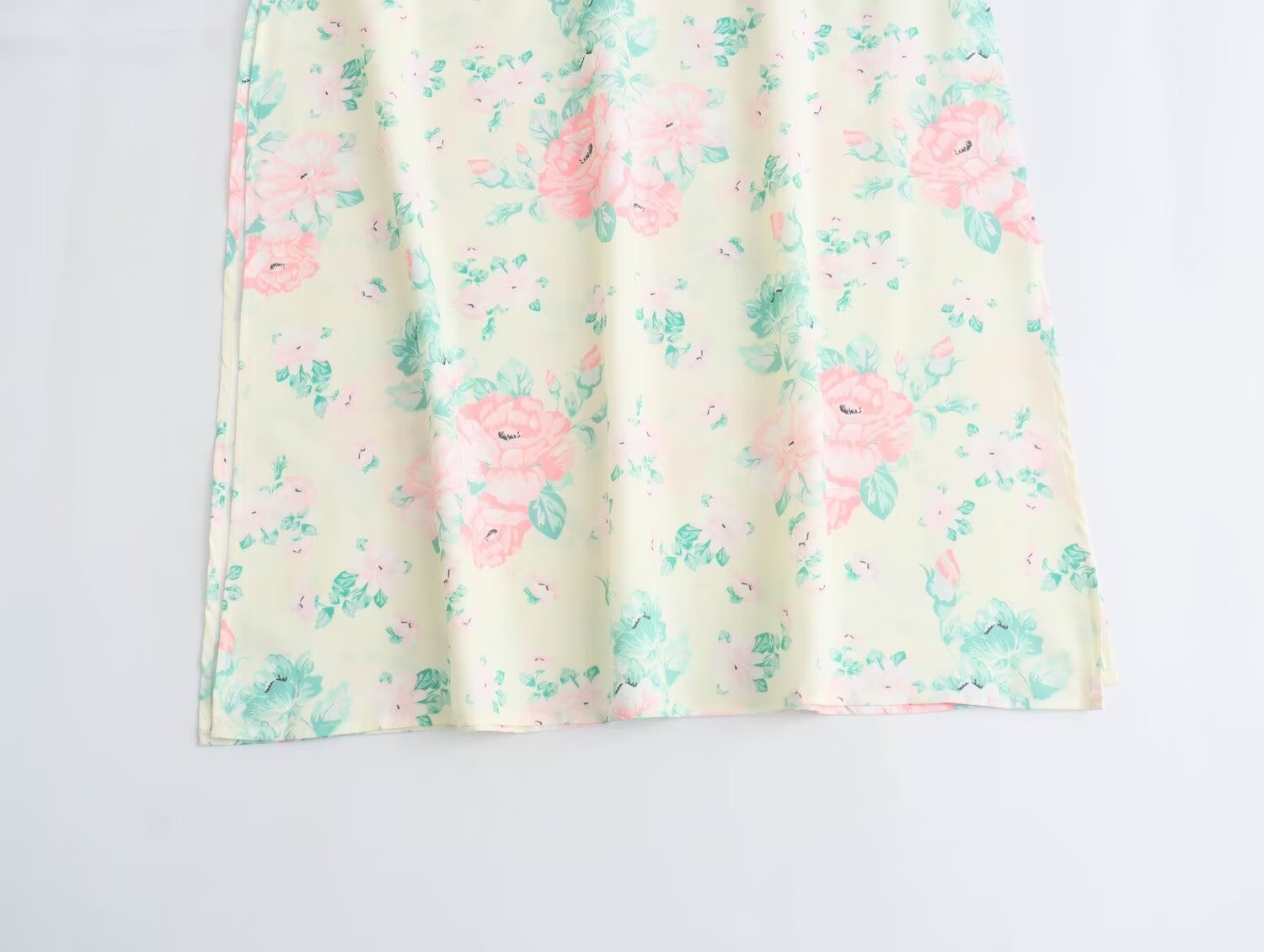Robe imprimée à col V, manches courtes et taille haute pour femme, collection printemps