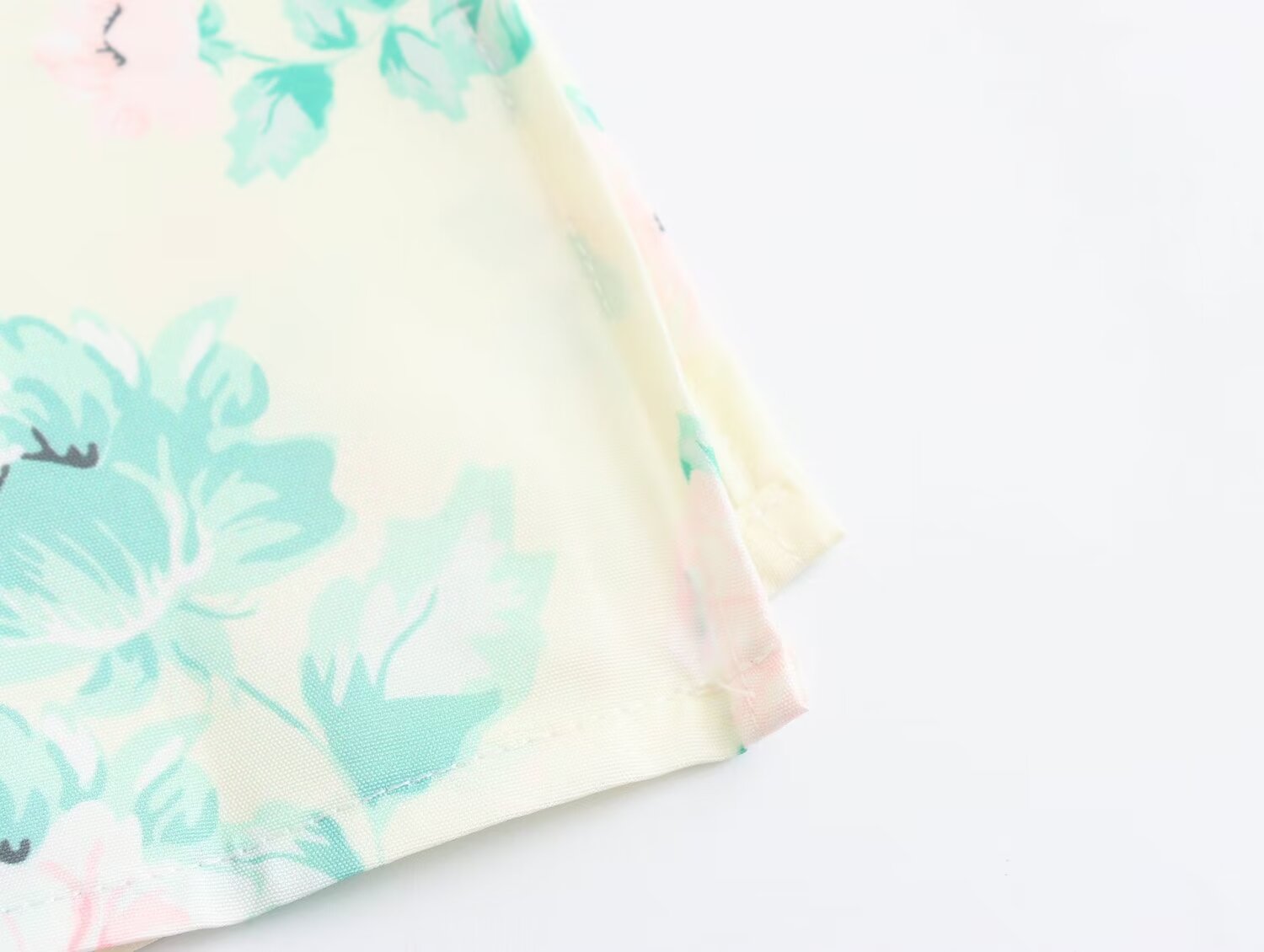 Robe imprimée à col V, manches courtes et taille haute pour femme, collection printemps