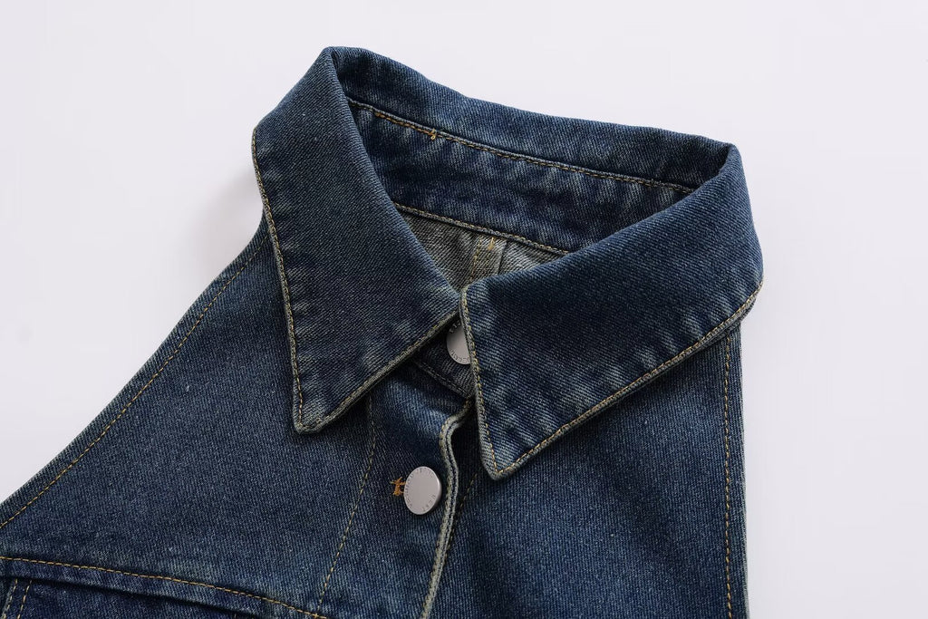 Vêtements pour femmes : Chemise polo sans manches à col polo, robe en jean décontractée et ample