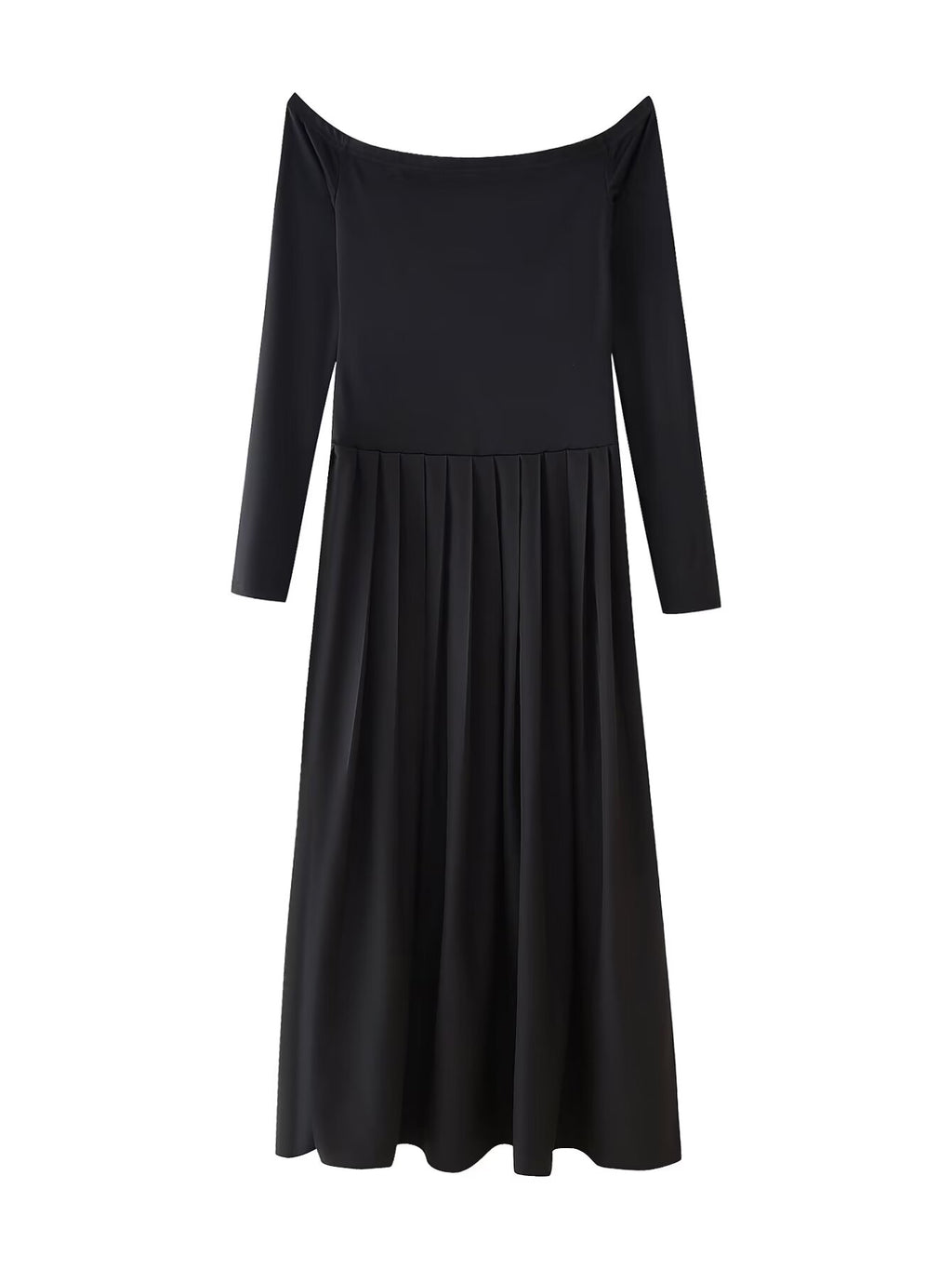 Robe à manches longues rayée slim en popeline pour femme