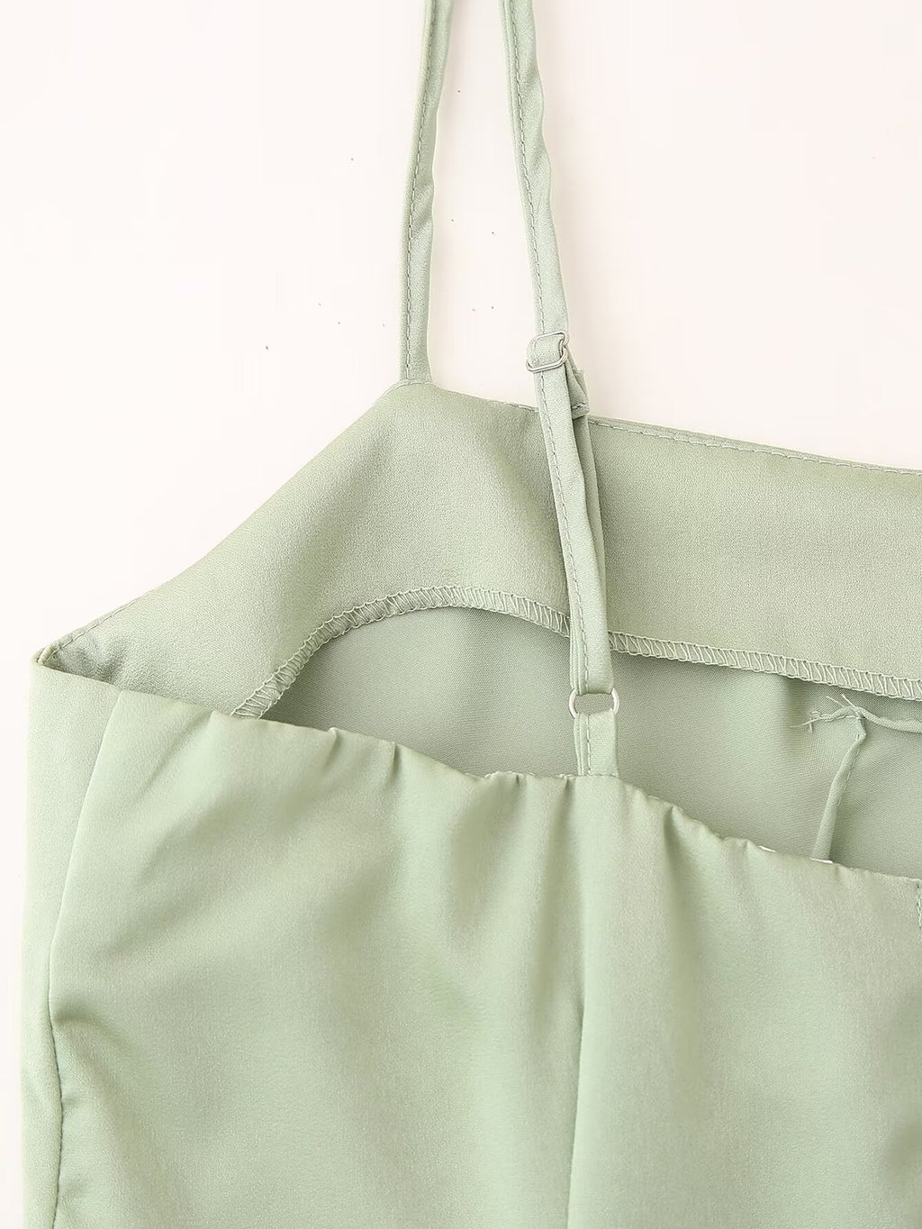 Vestido de verano de satén con cintura ajustada y dobladillo grande para mujer