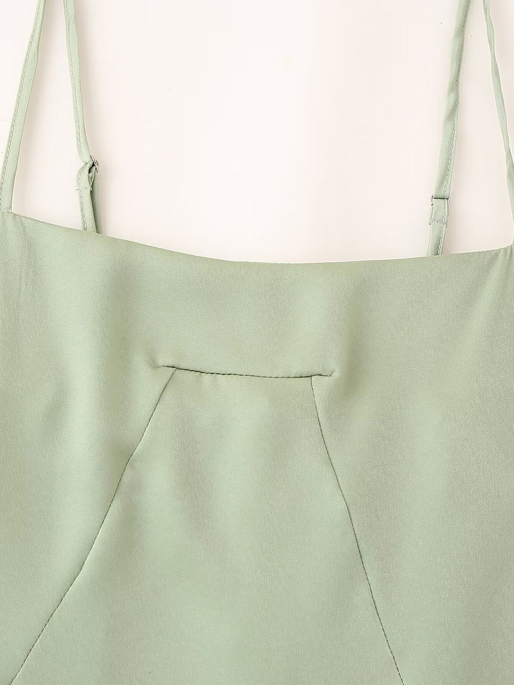 Vestido de verano de satén con cintura ajustada y dobladillo grande para mujer