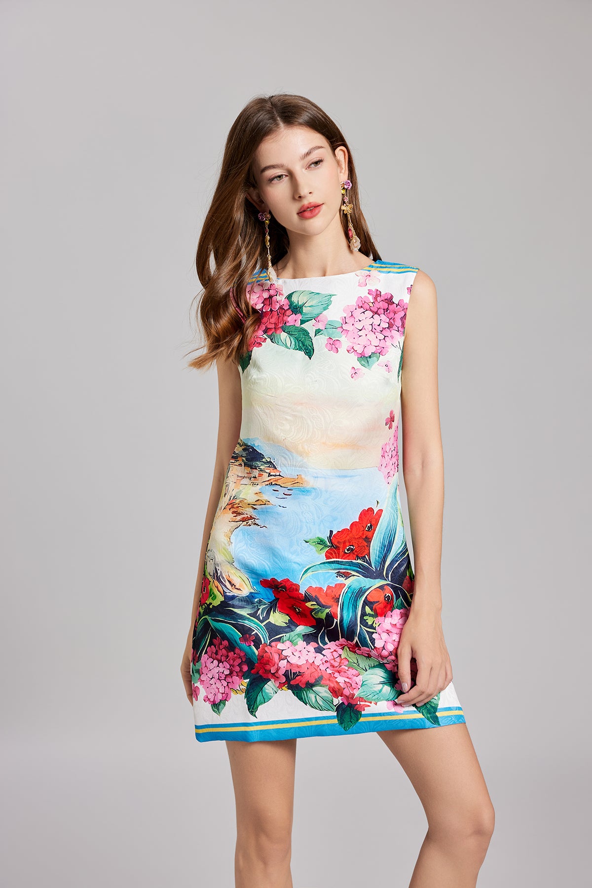 Vestido tipo chaleco con estampado de bolas bordadas de principios de primavera