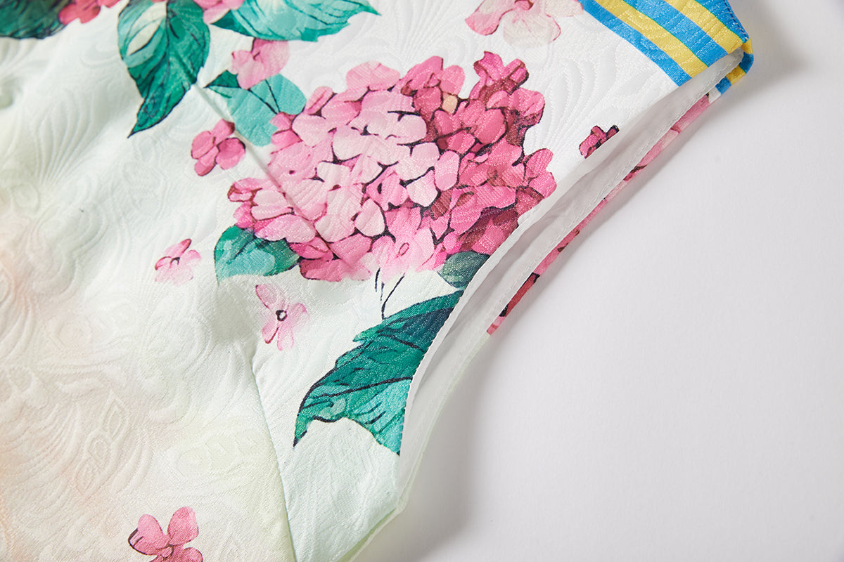 Vestido tipo chaleco con estampado de bolas bordadas de principios de primavera