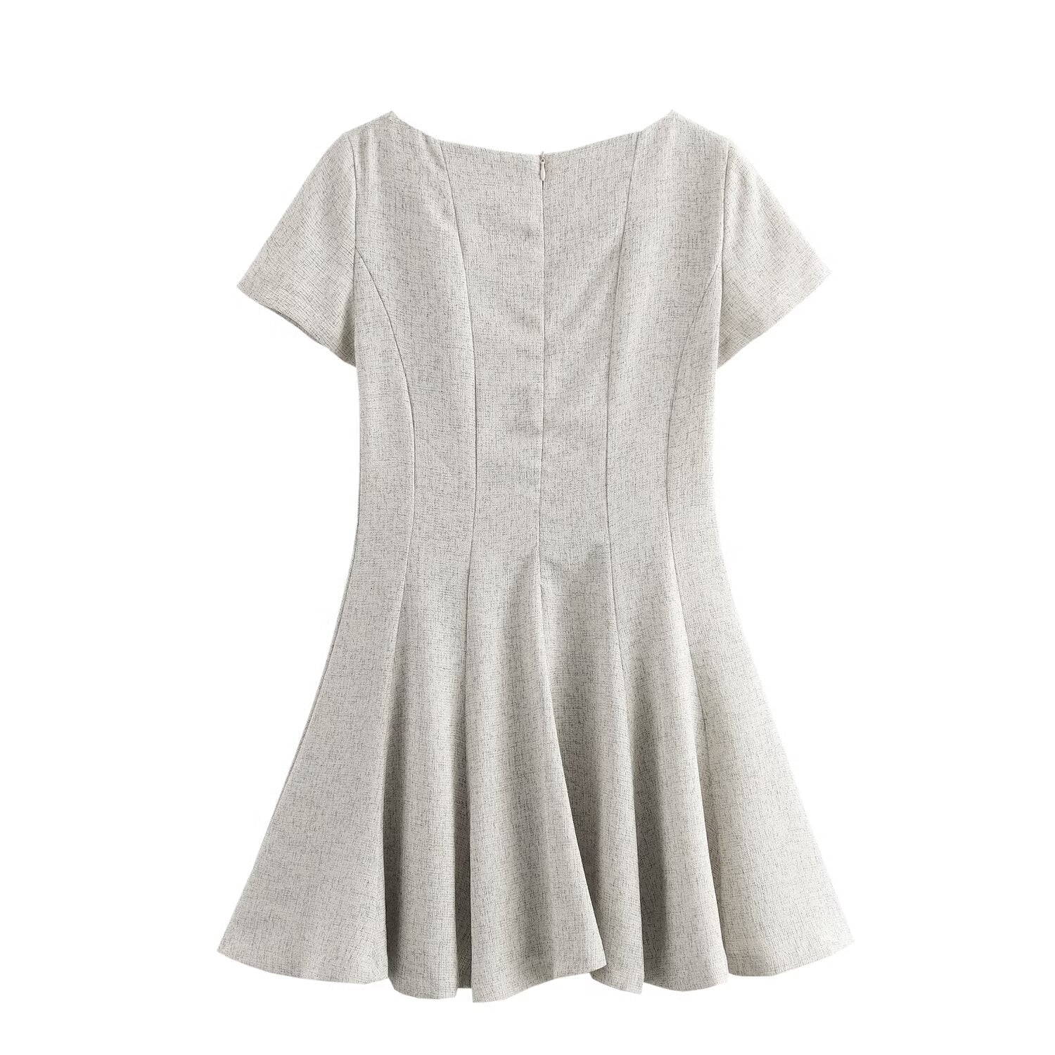 Robe femme à manches courtes et col rond ample style French Wave