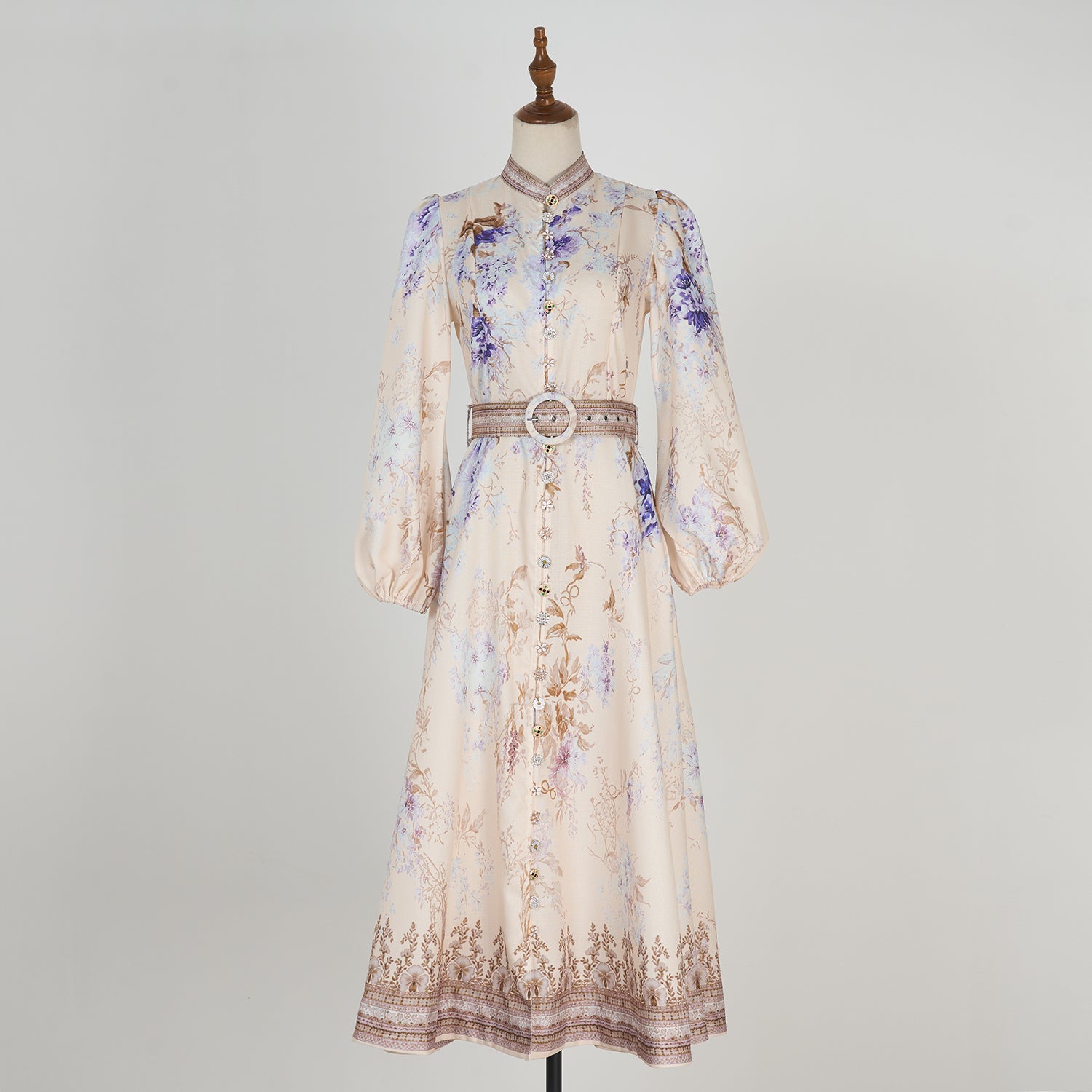 Women Spring And Autumn Printed Long Sleeve Elegant Dress