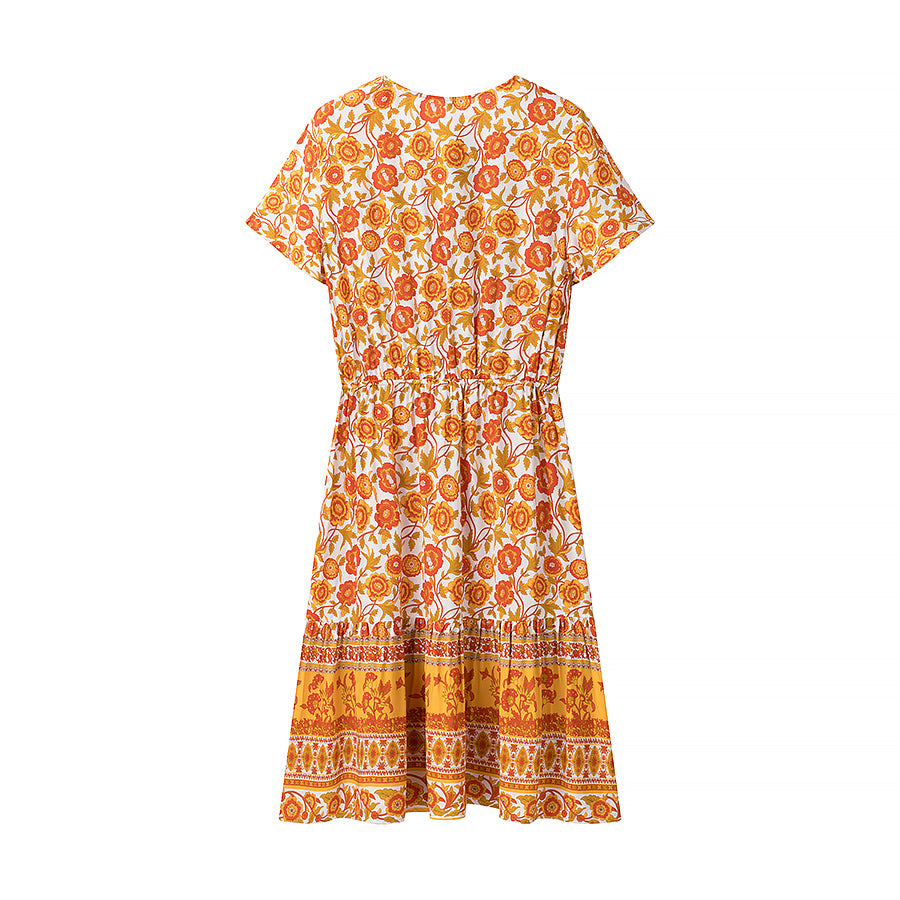 Women Clothing Best Casual Vacation Rayon Positioning Floral Print Maxi Dress
