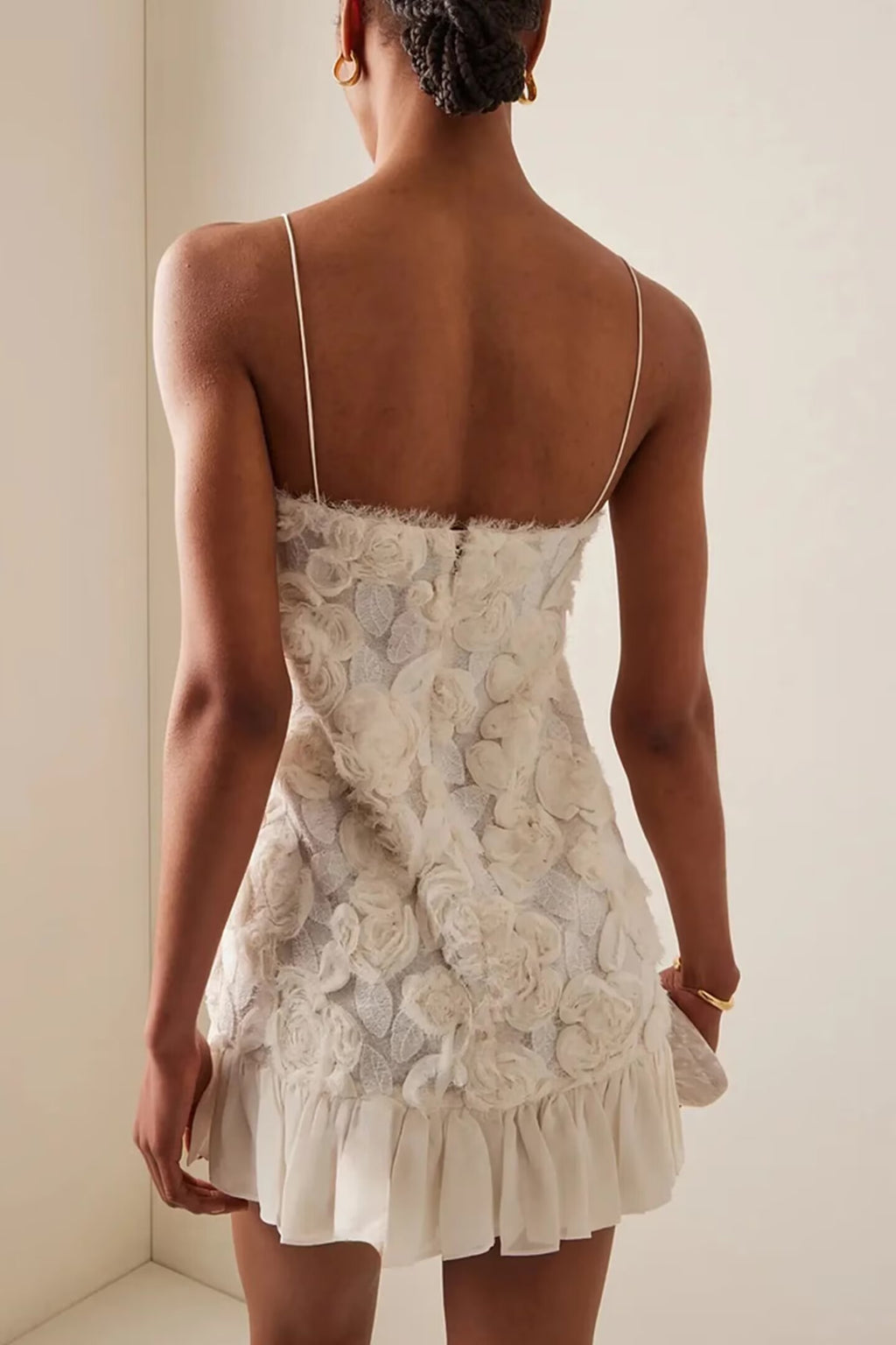 Vestido de gasa con patchwork floral tridimensional para mujer, para vacaciones de primavera