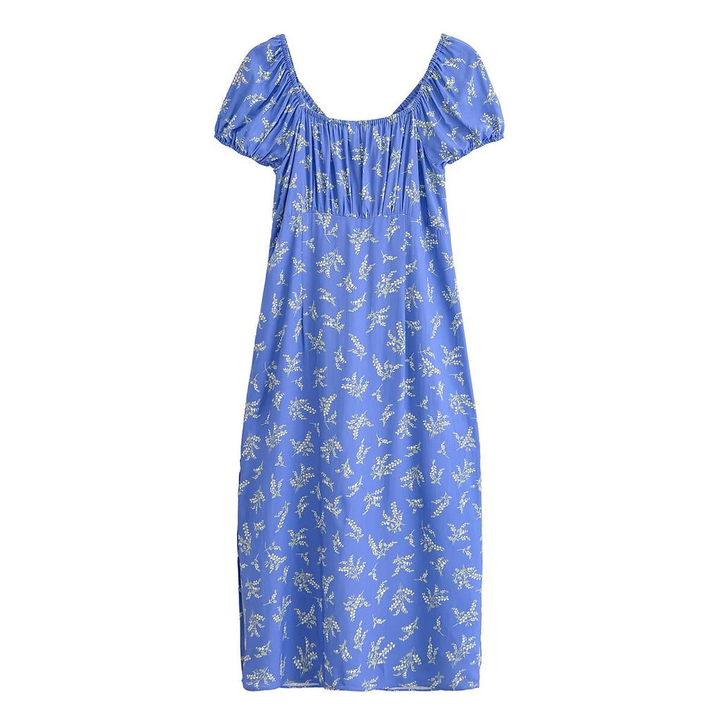 Robe moulante à volants floraux, coupe ajustée, style printanier tendance et haut de gamme