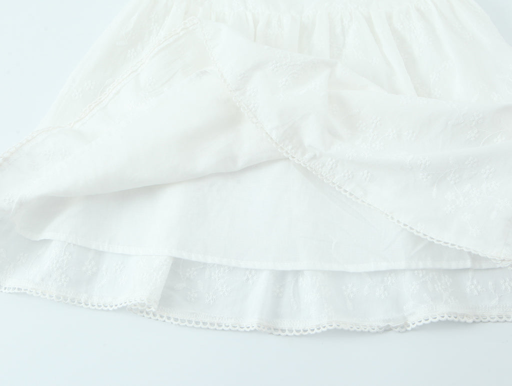 French Retro Square Collar Sexy Embroidery Suspender Sexy Stitching Lace Dress