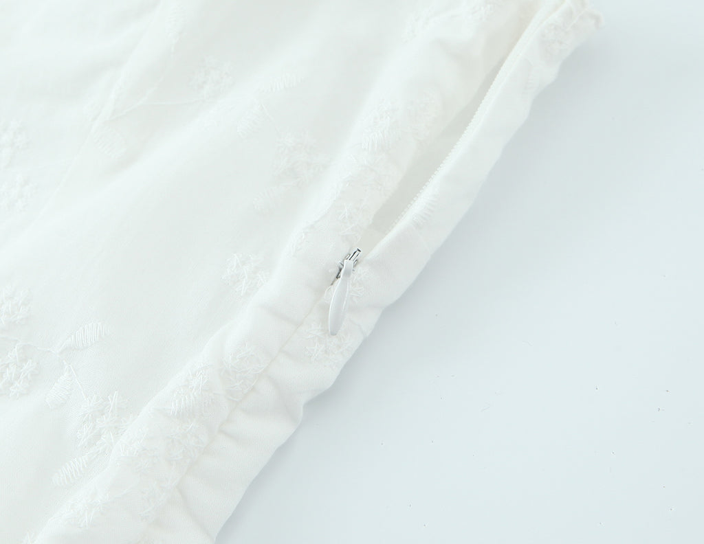 French Retro Square Collar Sexy Embroidery Suspender Sexy Stitching Lace Dress