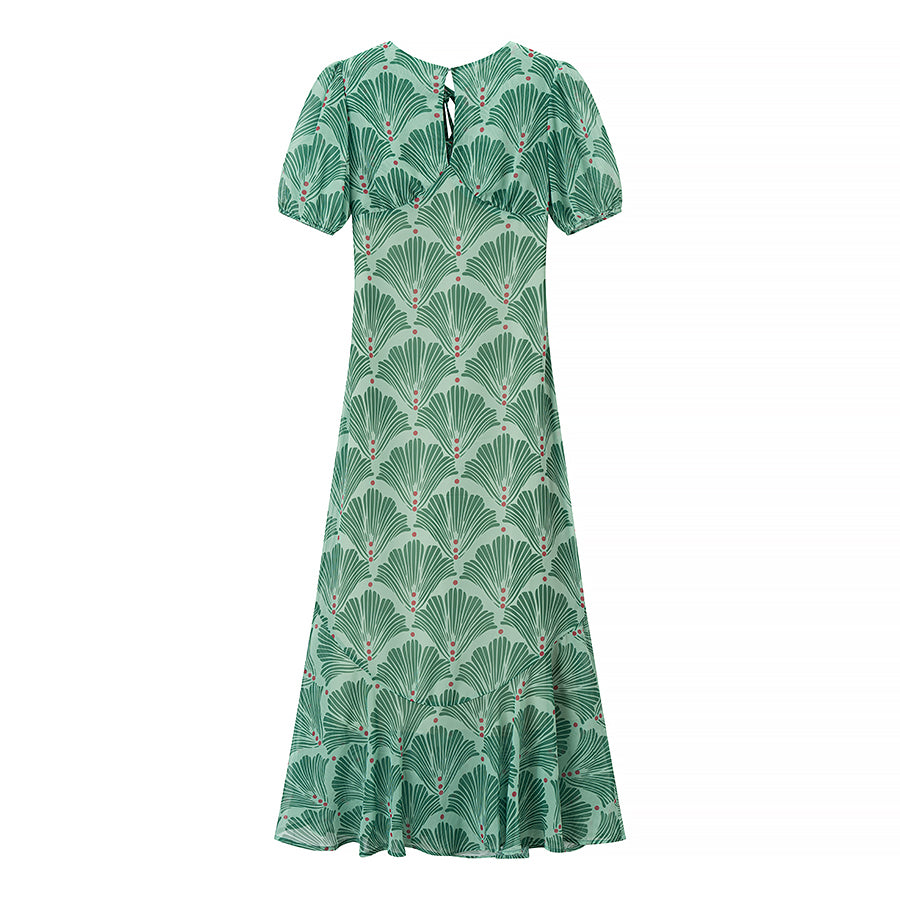 Vestido sexy de verano para mujer, con aberturas, estampado, con cordones y espalda descubierta