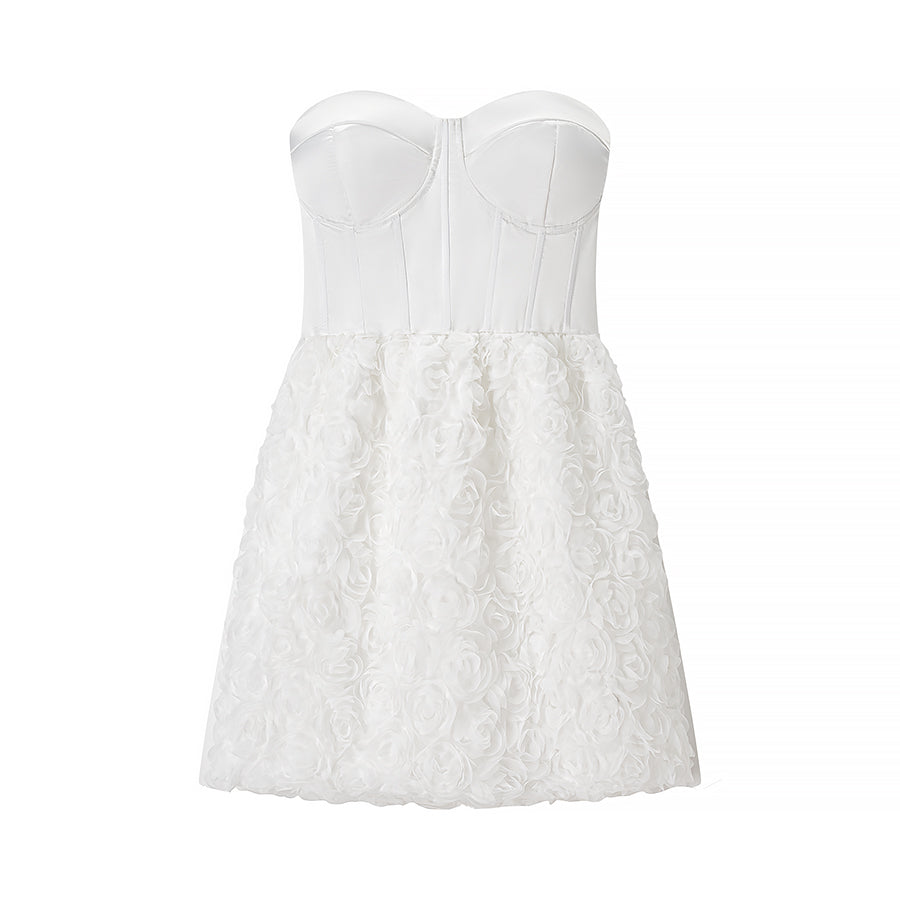 Robe bustier fleurie 3D pour femme, style début de printemps