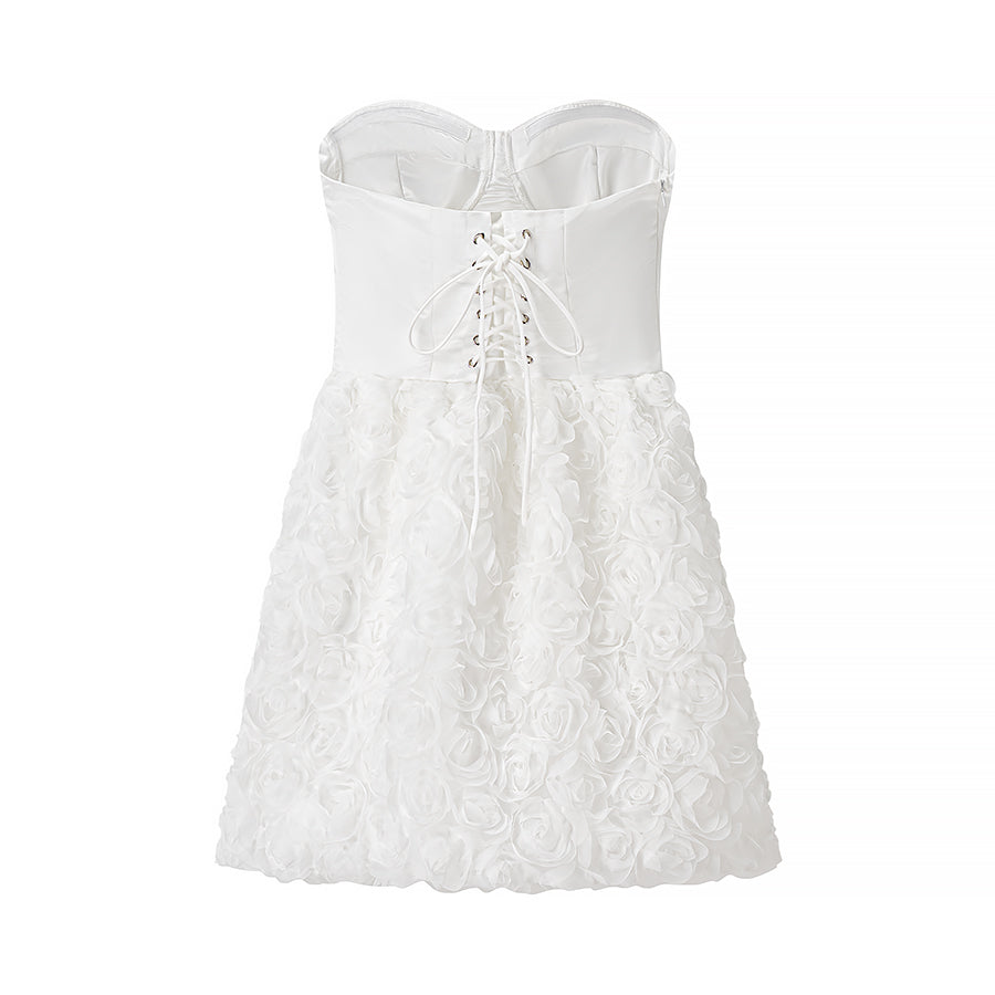 Robe bustier fleurie 3D pour femme, style début de printemps