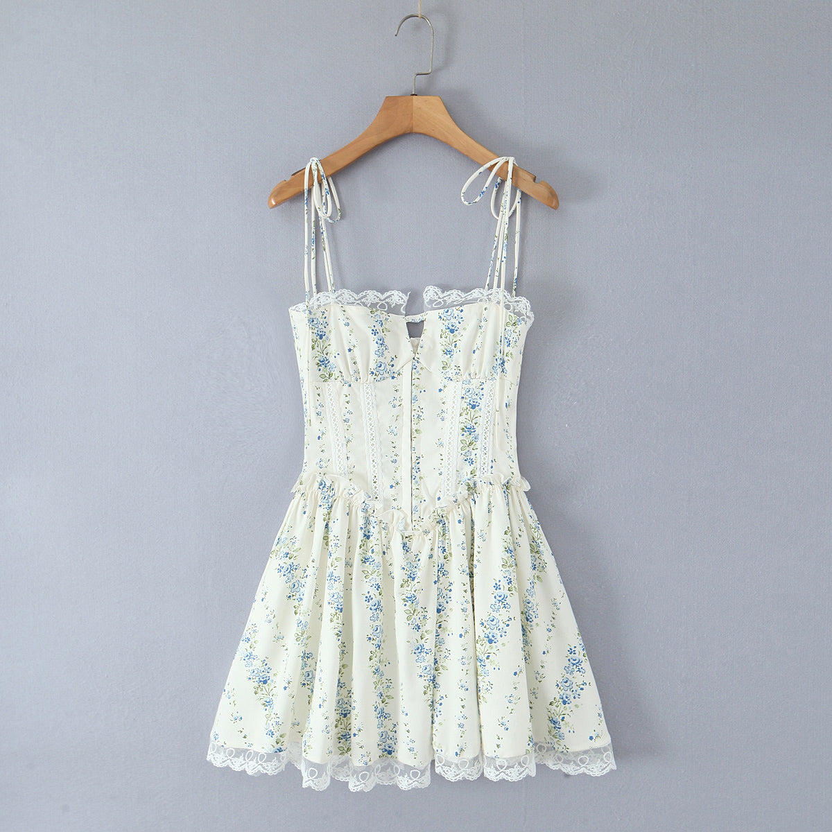 Vestido ajustado con cintura estampada y costuras de encaje sexy para mujer