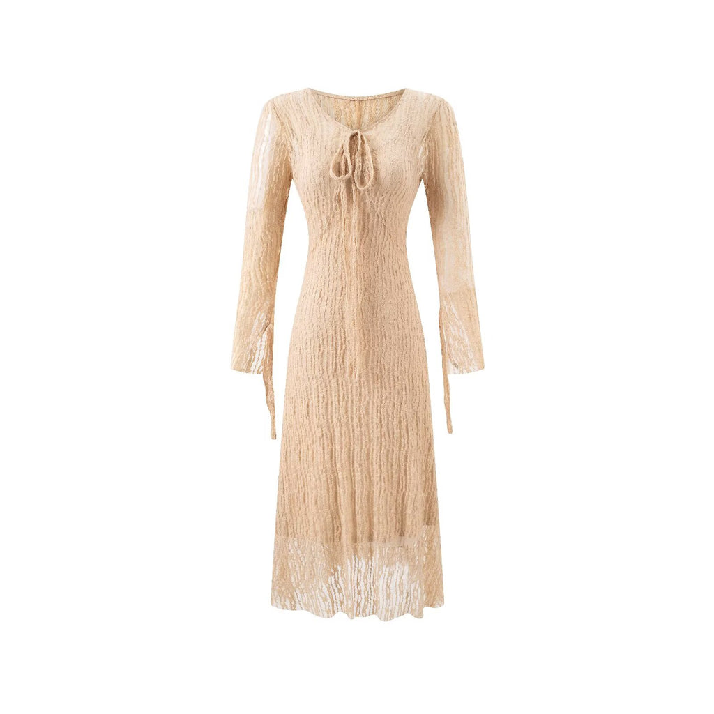 Robe d'été vintage décontractée à bretelles cordon pour femme adulte, mettant en valeur la silhouette