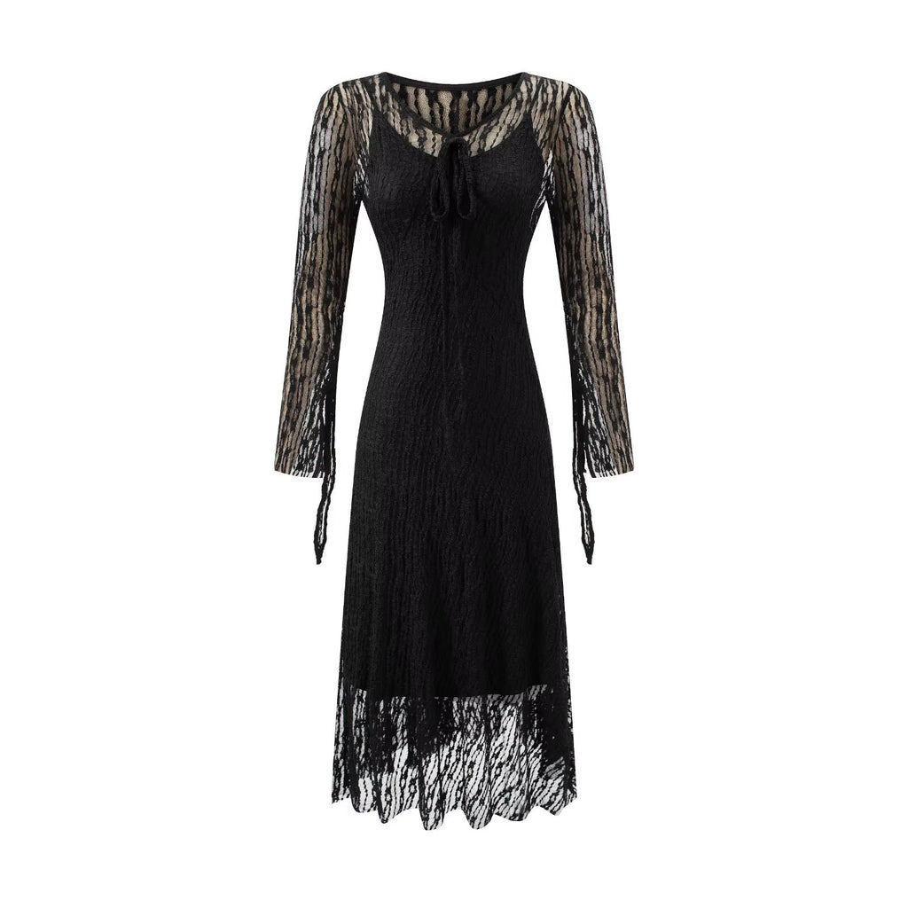 Robe d'été vintage décontractée à bretelles cordon pour femme adulte, mettant en valeur la silhouette